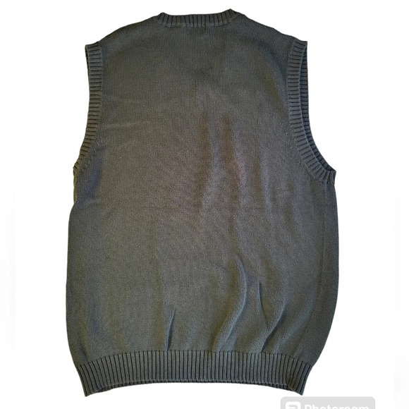 St. John's Bay Green Knit Grandpa Sweater Vest - Picture 6 of 9